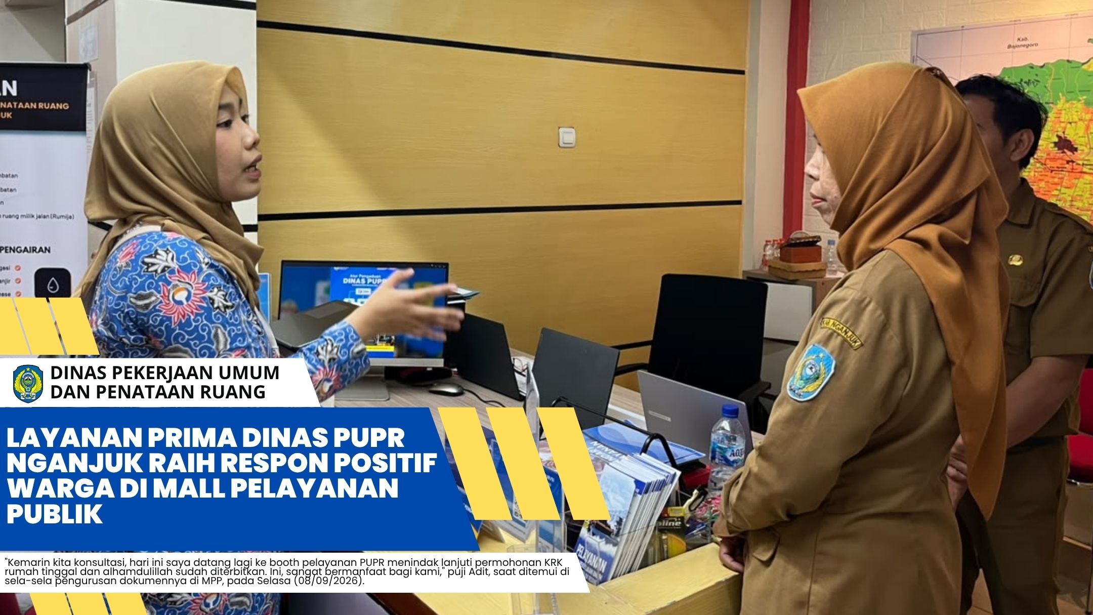 Layanan Prima Dinas PUPR Nganjuk Raih Respon Positif Warga di Mall Pelayanan Publik